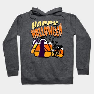 Grim Reaper in a Field of Candy Corn with Children Hoodie